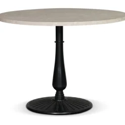 Flair runt matbord Ø105 cm - Svart Mystery E100 fot / Travertin sten