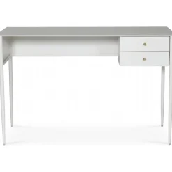 Flash skrivbord 120x50 cm - Vit / Mässing