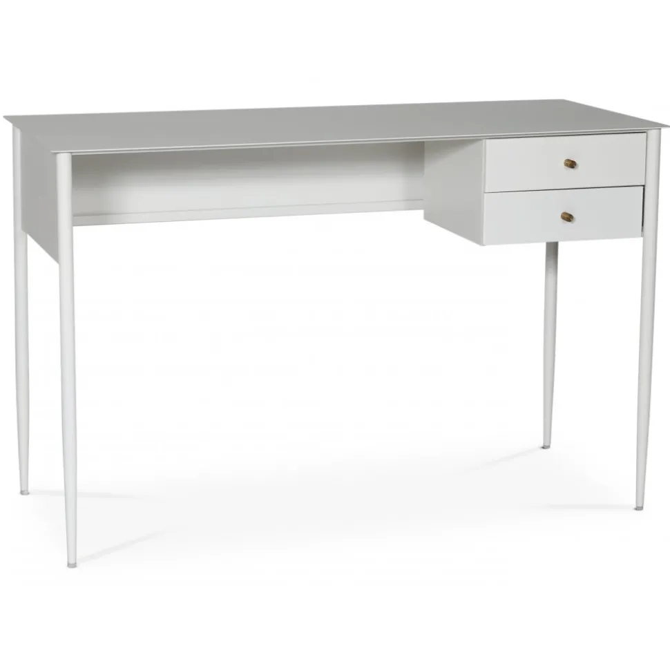 Flash skrivbord 120x50 cm - Vit / Mässing