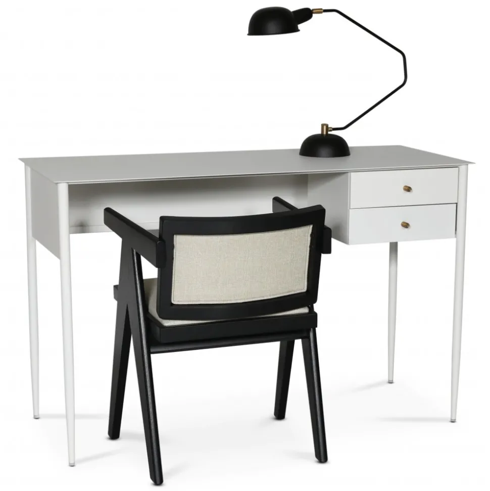 Flash skrivbord 120x50 cm - Vit / Mässing + Textilrengöring för möbler