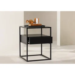 Fortaleza sidobord 40 x 40 cm - Svart