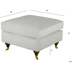 Fotpall Howard - Beige manchester