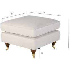 Fotpall Howard i beige tyg - Watford Deluxe