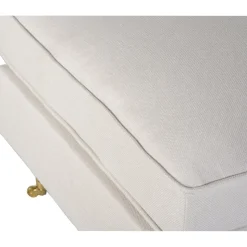 Fotpall Howard i beige tyg - Watford Deluxe + Textilrengöring för möbler