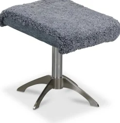 Fotpall i ljusgrått fårskinn