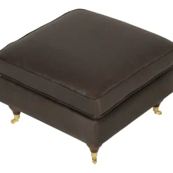 Fotpall i vintagebrunt konstläder - Howard watford + Textilrengöring för möbler