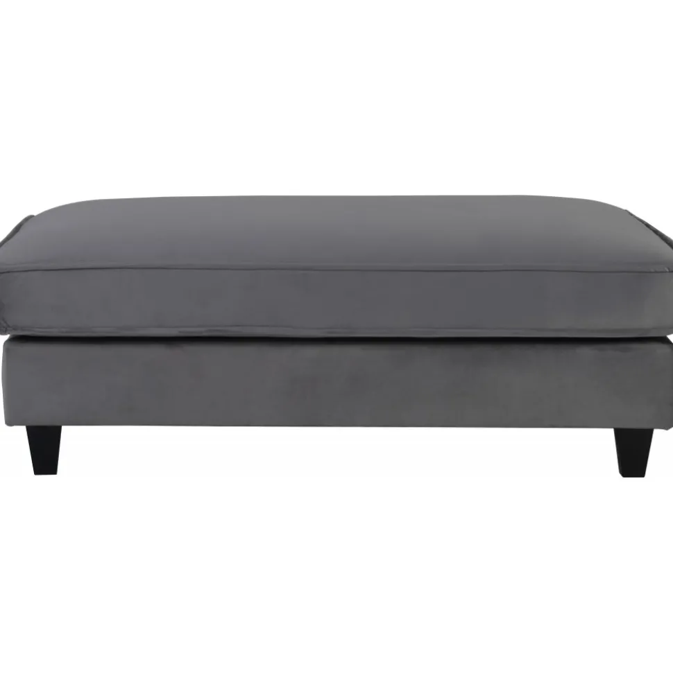 Fotpall 122x86 cm mörkgrå sammet - Brandy