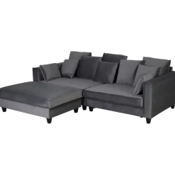 Fotpall 122x86 cm mörkgrå sammet - Brandy