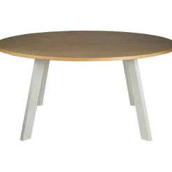 Freddy stort runt matbord för 8 personer i whitewash med vita ben - Ø155 cm