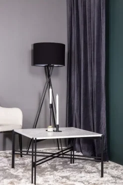 Fresca soffbord 75 x 75 cm - Svart/vit terrazzo