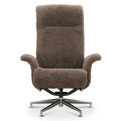 Fårskinnsfåtölj med fotpall - ek/brun - Ulla + Möbeltassar