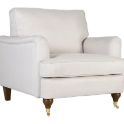 Fåtölj beige tyg - Howard Watford Deluxe + Möbeltassar