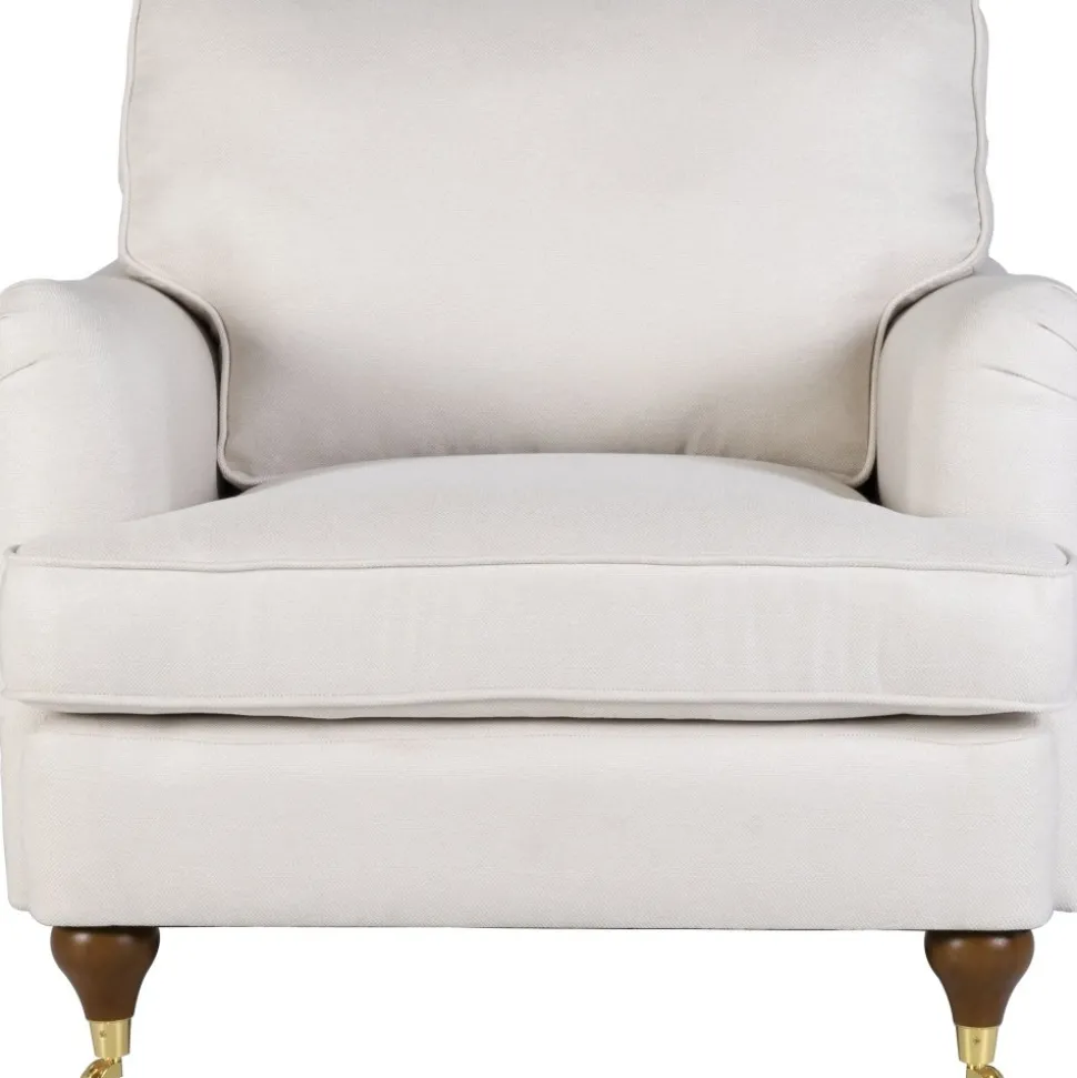 Fåtölj beige tyg - Howard Watford Deluxe + Textilrengöring för möbler