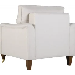 Fåtölj beige tyg - Howard Watford Deluxe + Textilrengöring för möbler