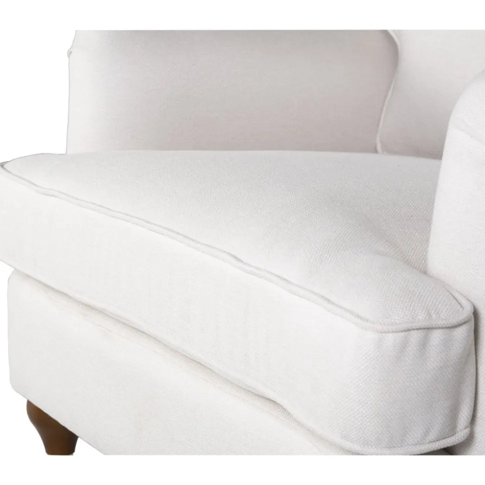 Fåtölj beige tyg - Howard Watford Deluxe + Textilrengöring för möbler