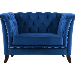 Fåtölj blå Chesterfield - Milton + Textilrengöring för möbler