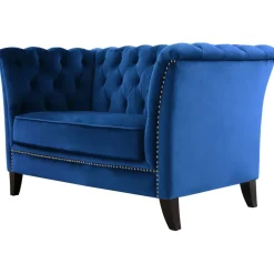 Fåtölj blå Chesterfield - Milton + Fläckborttagare för möbler