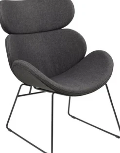 Fåtölj Casar grått tyg med svart underrede + Fläckborttagare för möbler