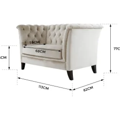 Fåtölj chesterfield beige sammet - Milton + Möbeltassar