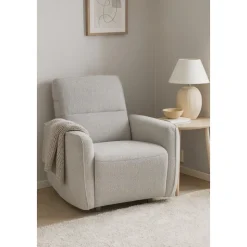 Fåtölj Cinema elektrisk recliner - Ljus bouclè