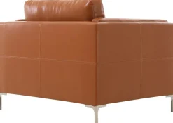 Fåtölj cognacs färgat konstläder - Cansas + Textilrengöring för möbler