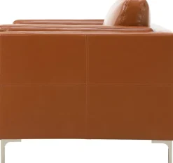 Fåtölj cognacs färgat konstläder - Cansas + Fläckborttagare för möbler