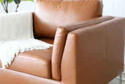 Fåtölj cognacs färgat konstläder - Cansas