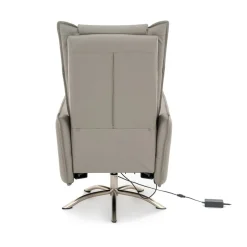 Fåtölj eldriven i grå PU