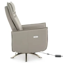 Fåtölj eldriven i grå PU