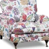 Fåtölj Howard blommigt tyg vit + Fläckborttagare för möbler