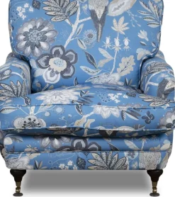 Fåtölj Howard blommigt tyg blå