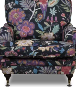 Fåtölj Howard blommigt tyg svart + Fläckborttagare för möbler