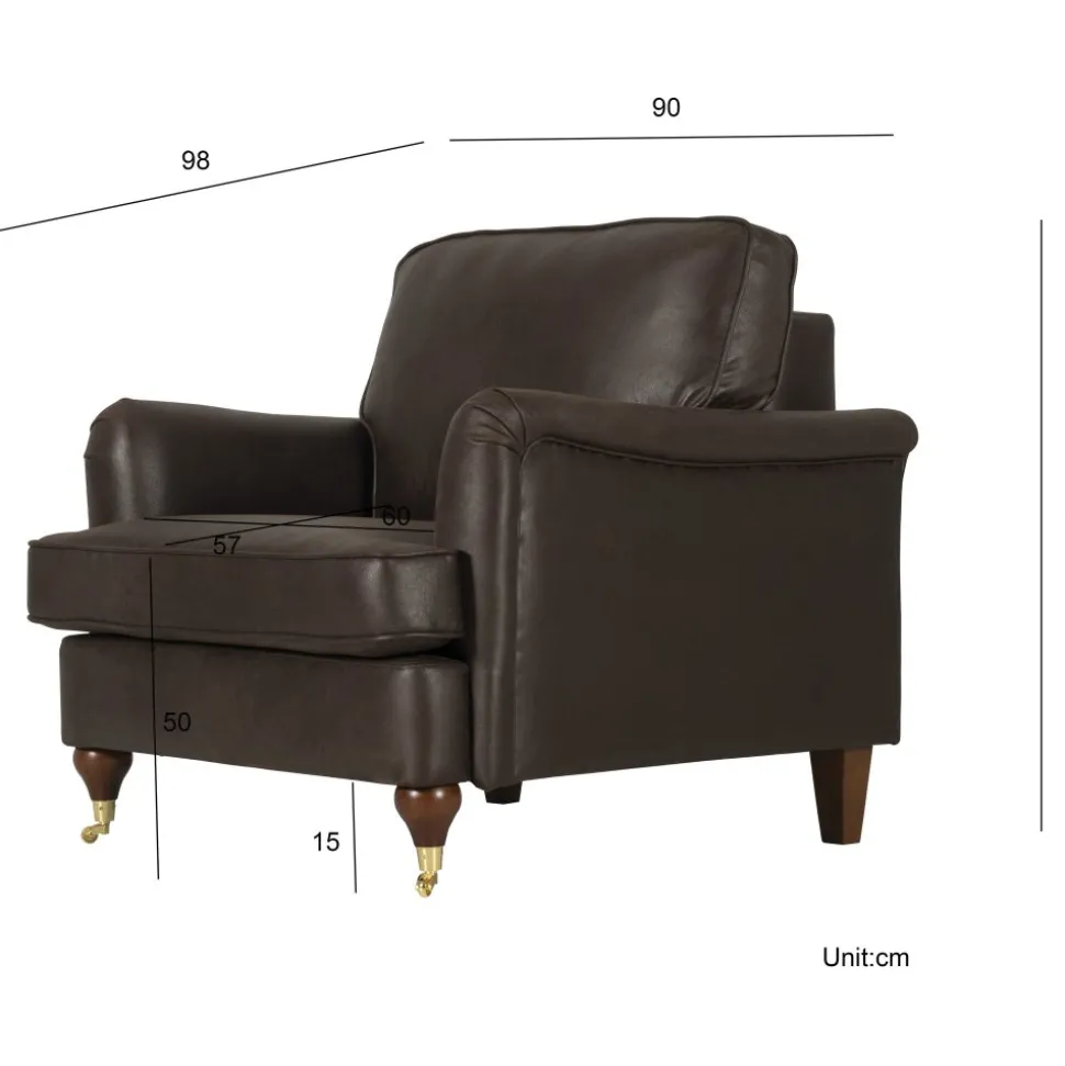 Fåtölj Howard brun klädsel - Watford + Fläckborttagare för möbler