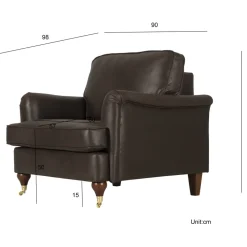 Fåtölj Howard brun klädsel - Watford + Textilrengöring för möbler