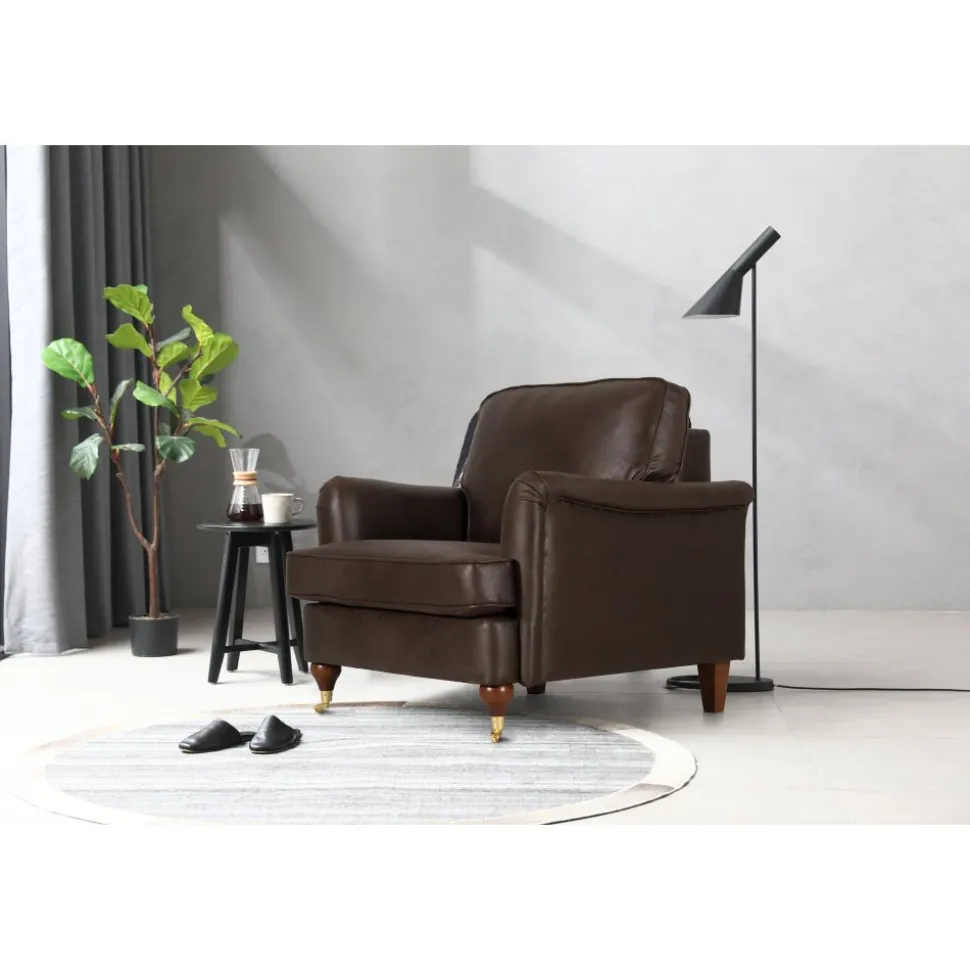 Fåtölj Howard brun klädsel - Watford + Textilrengöring för möbler