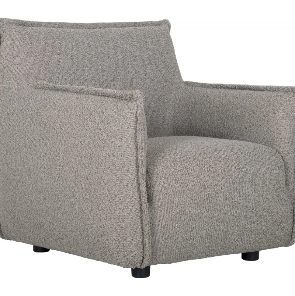 Fåtölj i bouclè - Mörkbeige