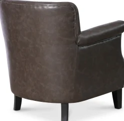 Fåtölj i grå vintage PU - Norberg + Fläckborttagare för möbler