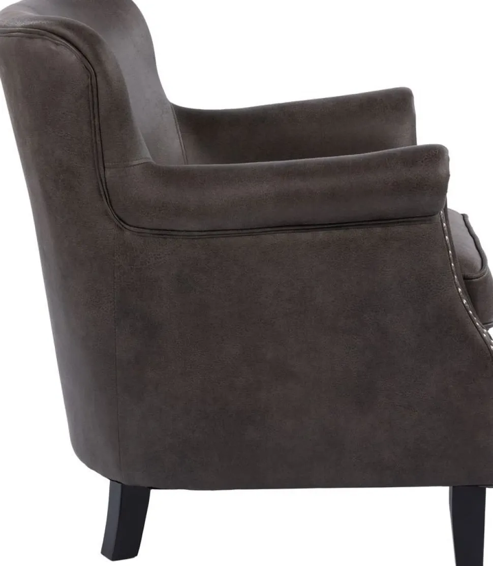 Fåtölj i grå vintage PU - Norberg + Fläckborttagare för möbler