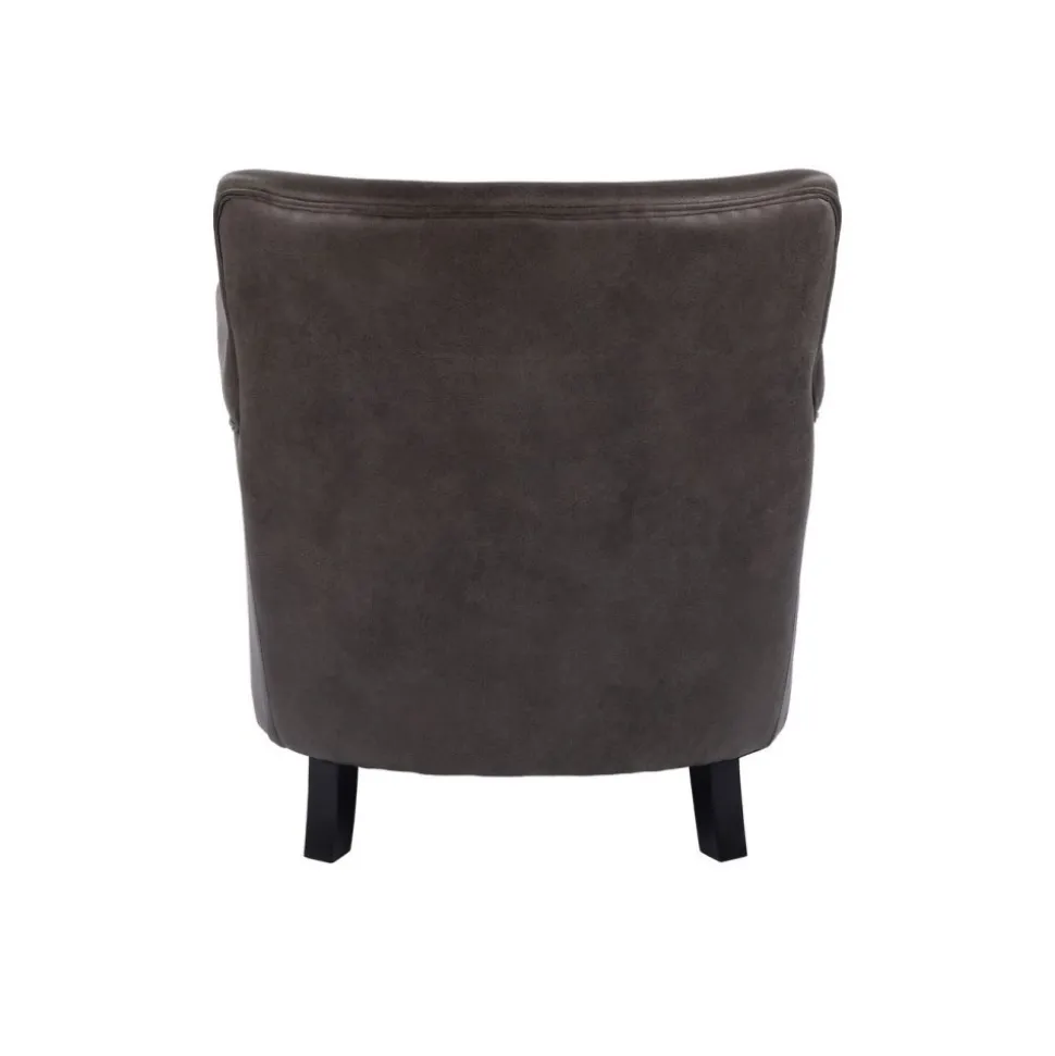 Fåtölj i grå vintage PU - Norberg + Fläckborttagare för möbler