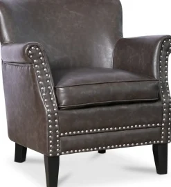 Fåtölj i grå vintage PU - Norberg