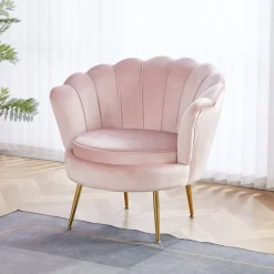 Fåtölj i rosa sammet - Kingsley