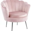 Fåtölj i rosa sammet kromade ben + Textilrengöring för möbler