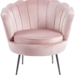 Fåtölj i rosa sammet kromade ben + Textilrengöring för möbler