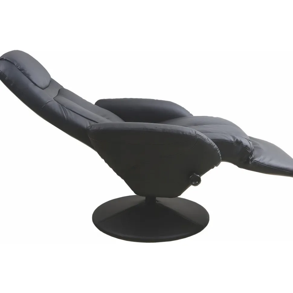 Fåtölj i svart konstläder ställbar - Berit