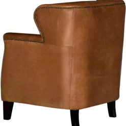 Fåtölj i vintage läder brun - Mozart + Fläckborttagare för möbler