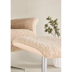 Fåtölj med fotpall - Beige / Whitewash