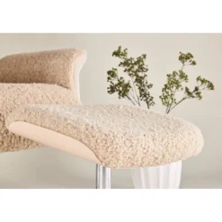 Fåtölj med fotpall - Beige / Whitewash