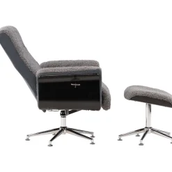 Fåtölj med fotpall - Grå - Hagön + Fläckborttagare för möbler