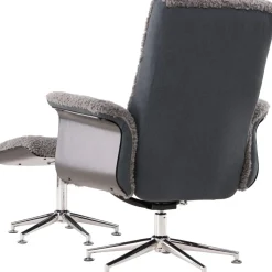 Fåtölj med fotpall - Grå - Hagön + Fläckborttagare för möbler