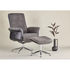 Fåtölj med fotpall - Grå - Hagön